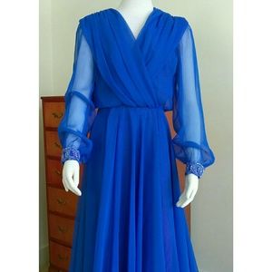 Vintage Long Sleeve Cocktail Dress: Ursula